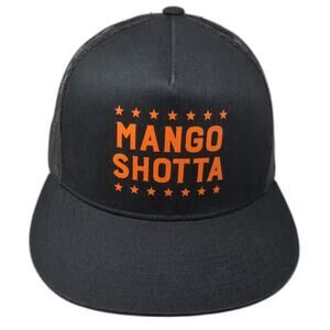 Yupoong Trucker Hat Black Orange Mango Shotta Tequila Stars Snapback OS Mesh